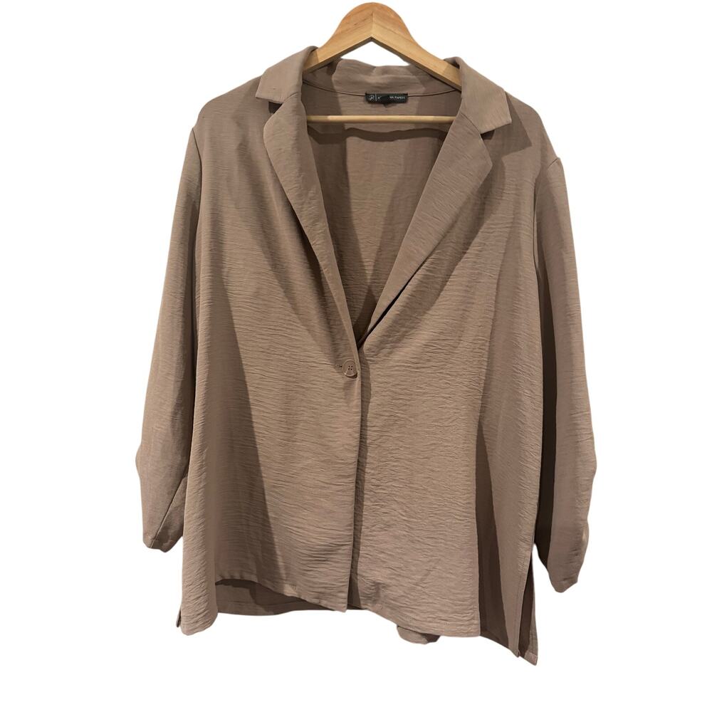 Adrianna Papell Slouchy Blazer Neutral Tan XL